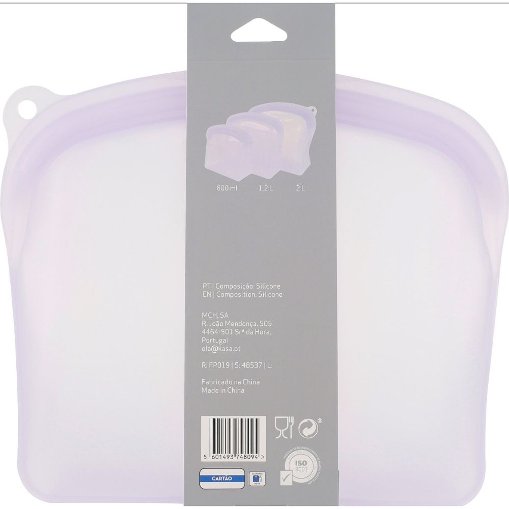 [732049] Porte-Sandwich en Silicone Lilas Kasa 1,2L