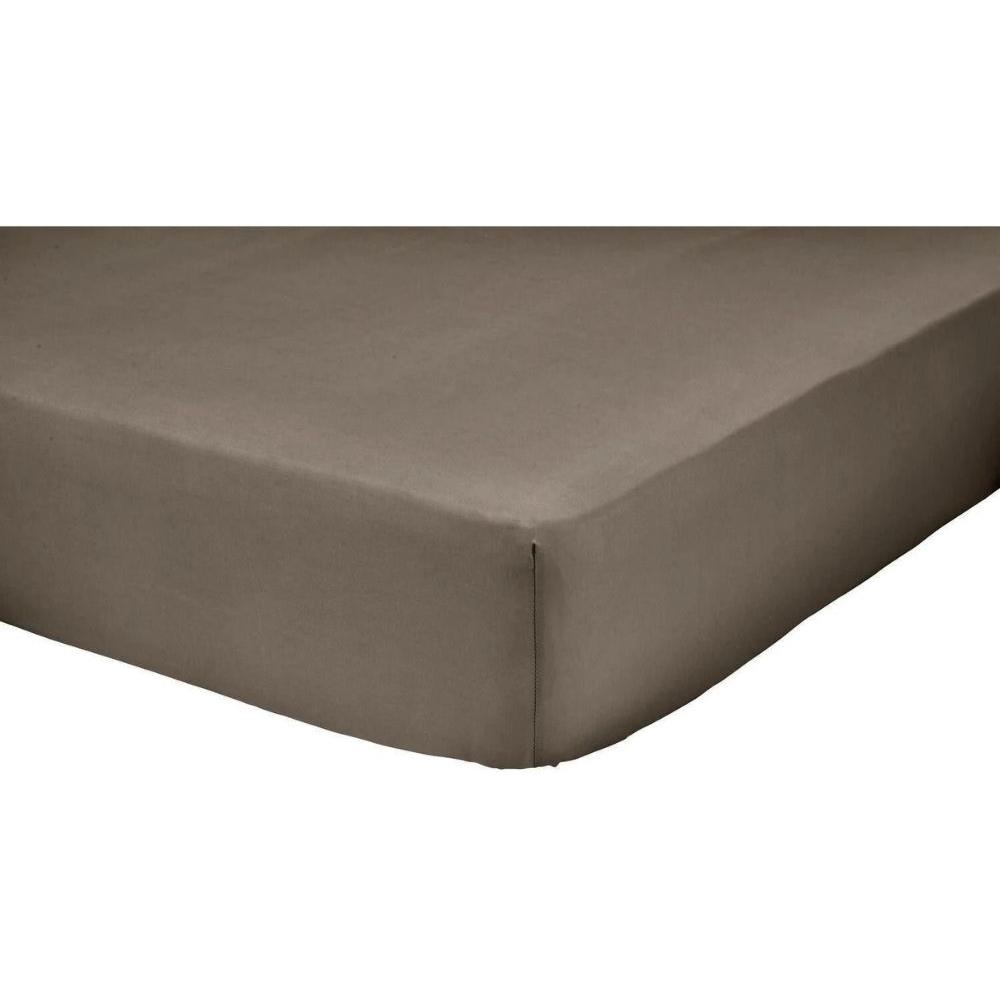 Drap Housse Marron Coton Bio Tex Home 160x200 cm