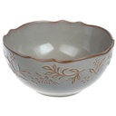 Saladier Kasa en Porcelaine Grise Fleurs Réfossées 150cl
