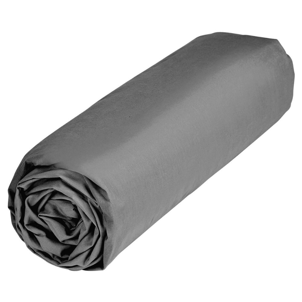 Drap Housse Gris Foncé Polycoton Recyclé Tex Home 90x200 cm