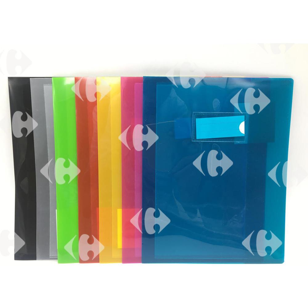 [616036] Protège-cahier Polypropylène 7 Coloris Assortis Carrefour 17x22cm