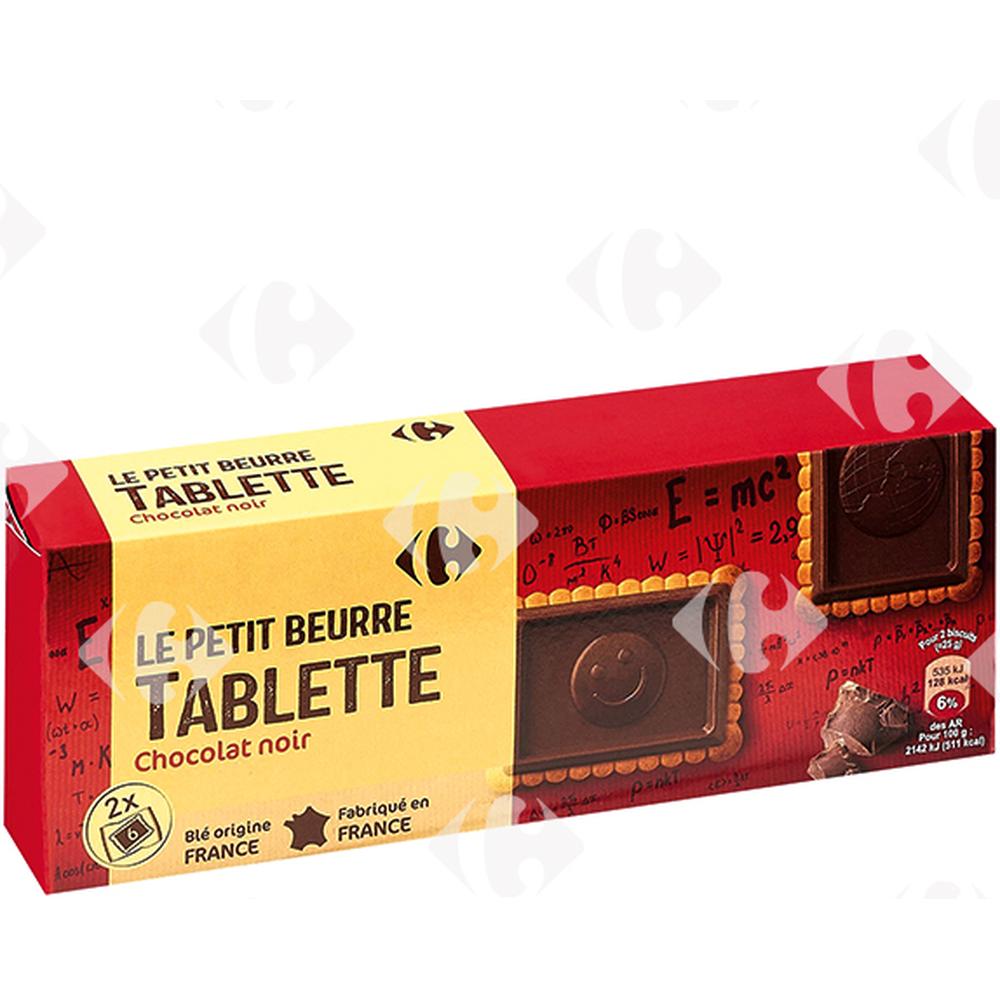 [531082] Biscuits Petit Beurre Tablette Chocolat Noir Carrefour 150g