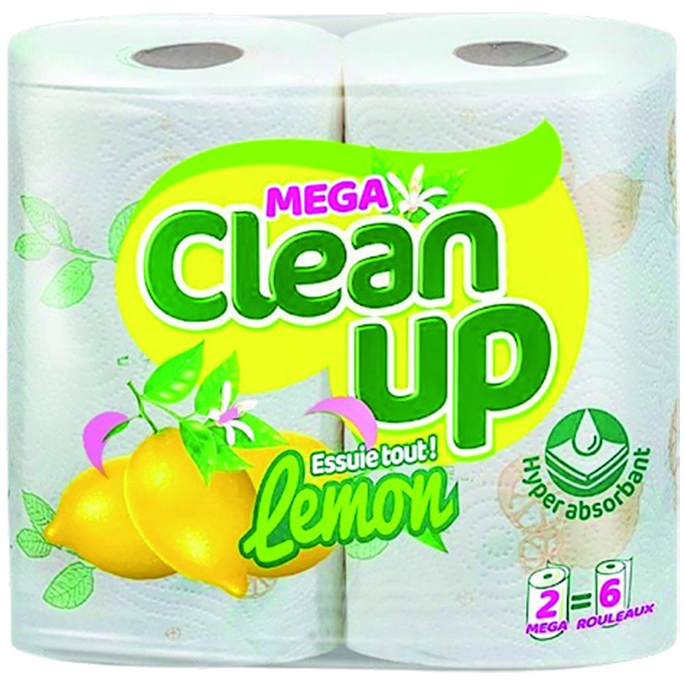 [403982] Essuie tout 2 plis Lemon Décor Clean Up Lot de 2 Rouleaux