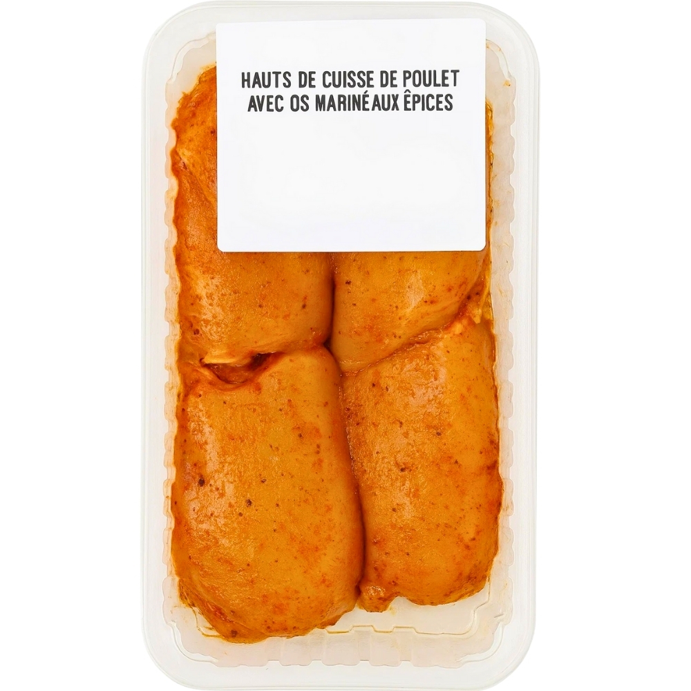 [538740] Hauts de Cuisse de Poulet avec Os Marinés aux Épices 500g