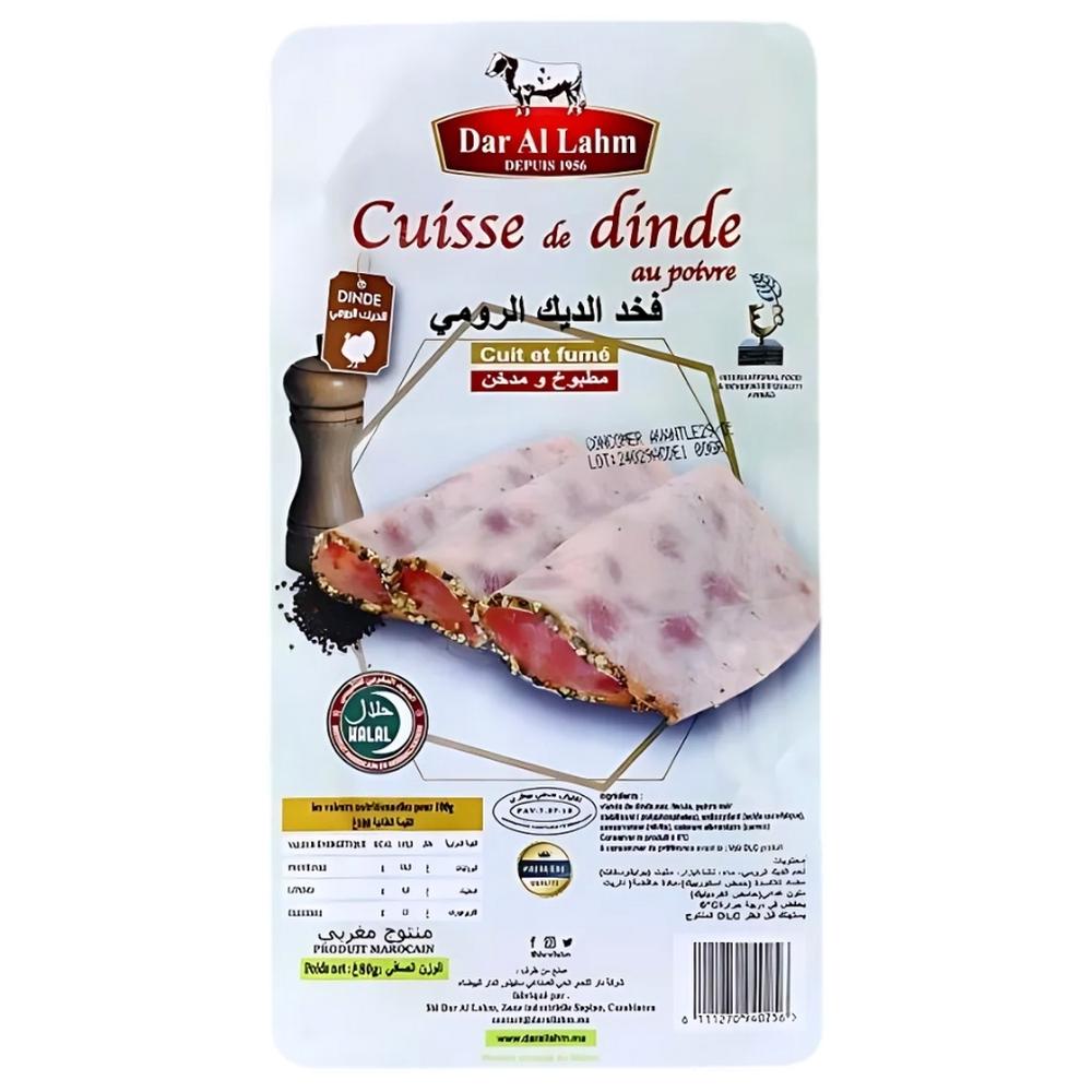 Tranche Cuisse de Dinde Fumée Poivrée - Charcuterie - Dar Lahm 80g