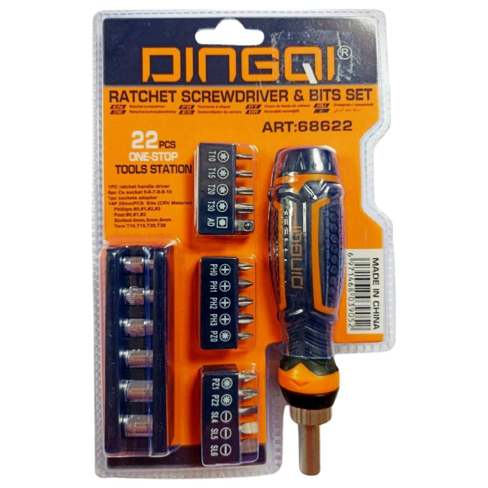 Set 22 Pièces Tournevis et Embouts DINGQI