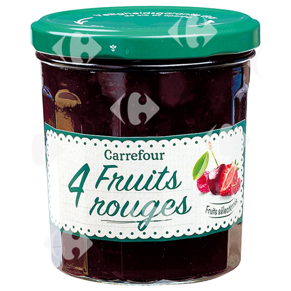 [626877] Confiture Quatre Fruits Rouges Carrefour en Verre 370g