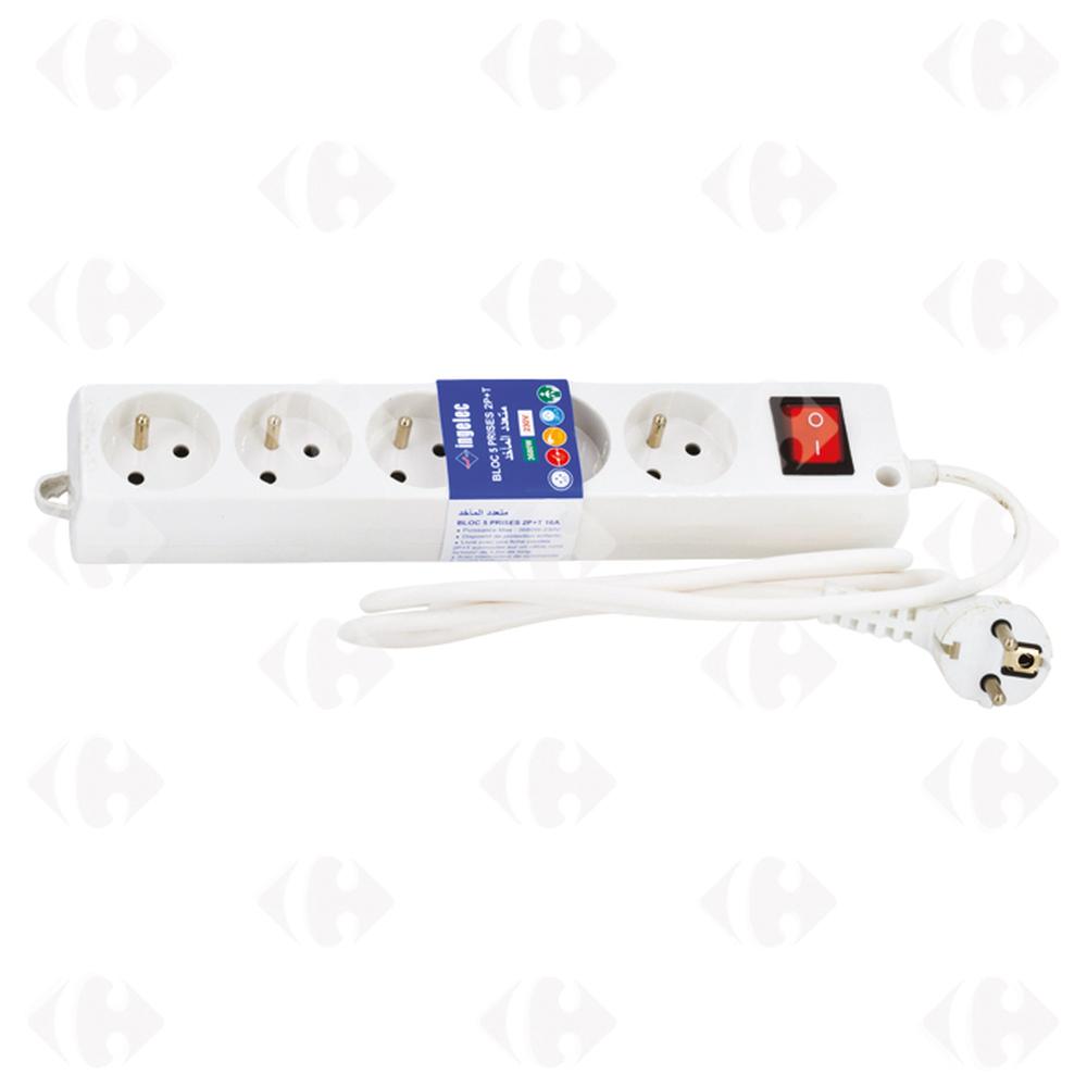 [408591] Multiprises Blanc 5x2p T 1,5m 1715/1