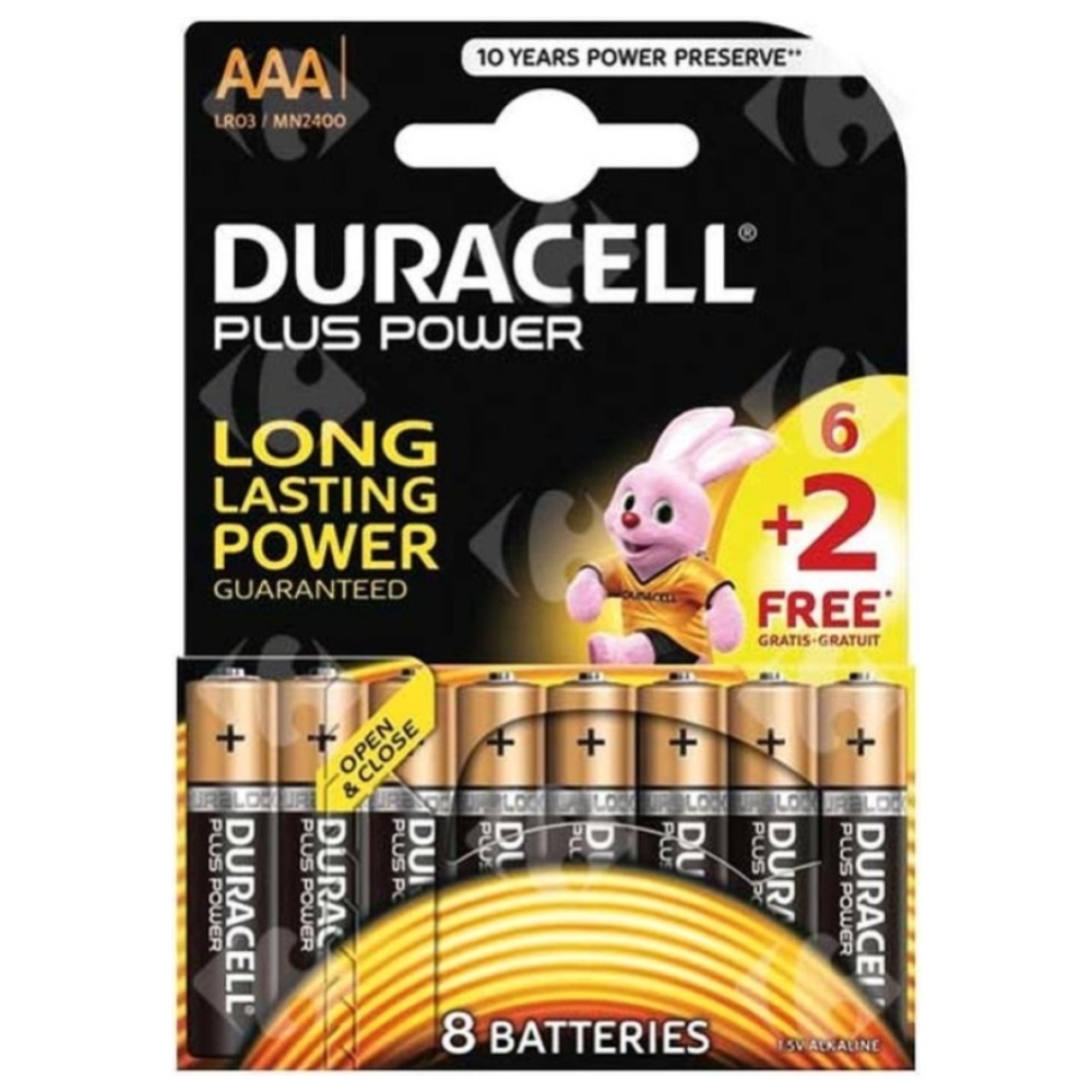 [583600] Pack de Piles AAA Plus Power Duracell 8 unités.