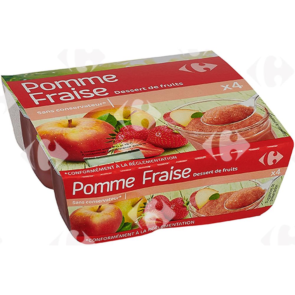 [644266] Compotes Pomme et Fraise Carrefour 4x100g
