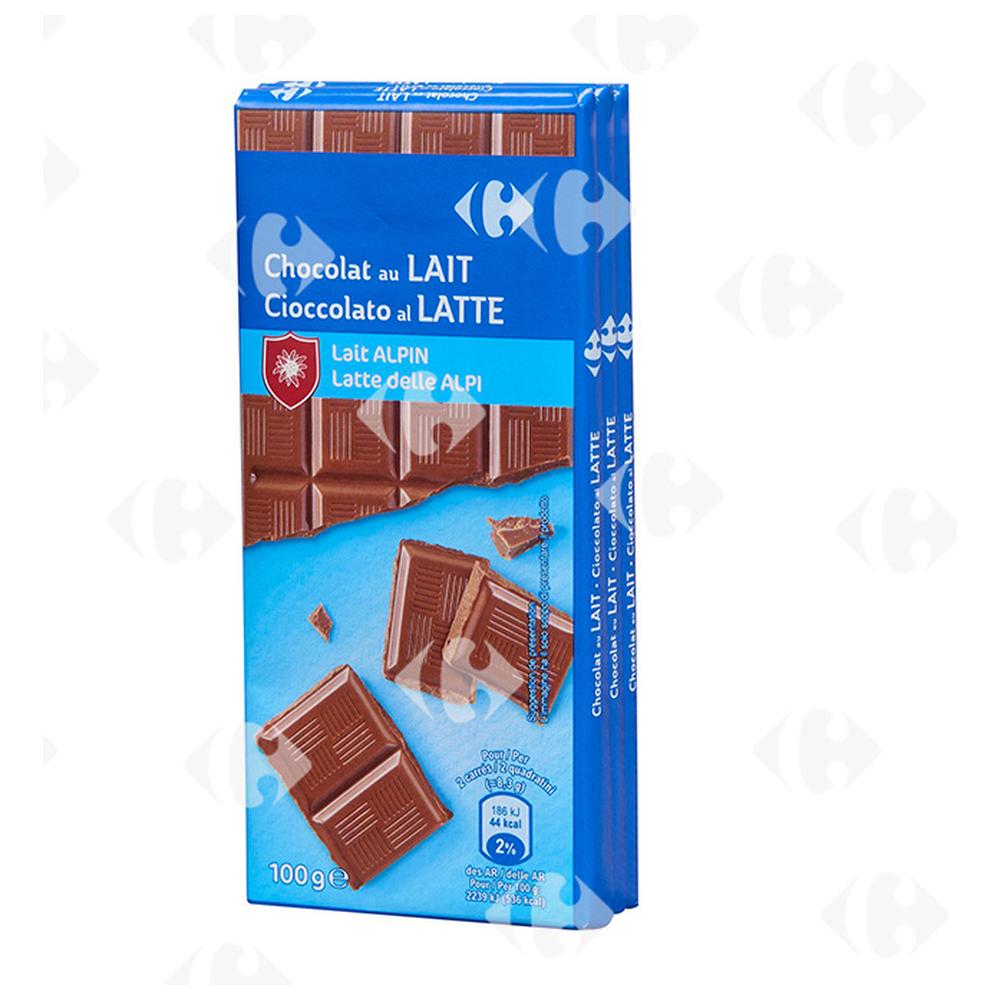 [226684] Tablette de Chocolat au Lait Carrefour 3x100g