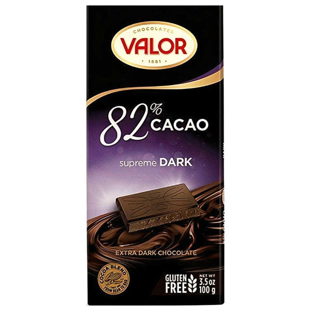 Tablette de Chocolat Noir Supreme à 82% de Cacao Valor 100g