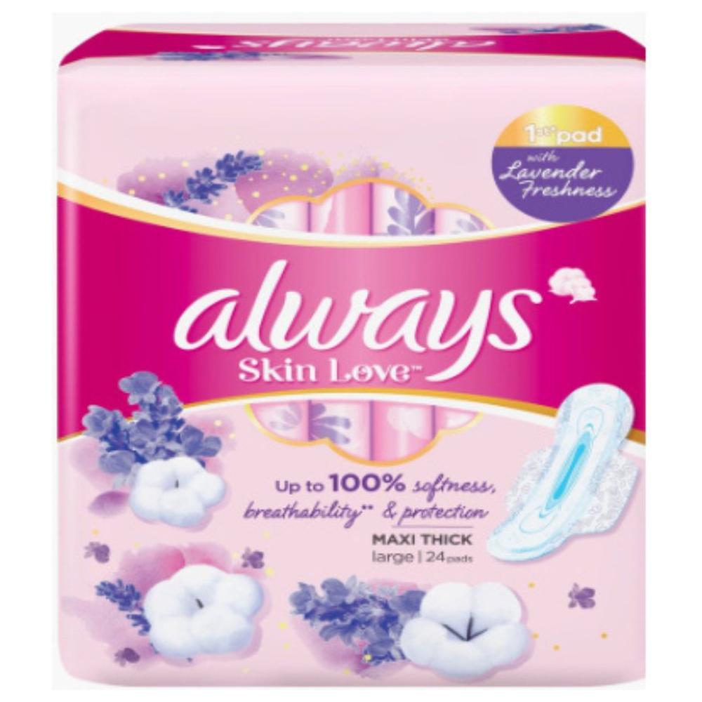 [707838] Serviettes Maxi Épaisse Lavande Always 24 unités