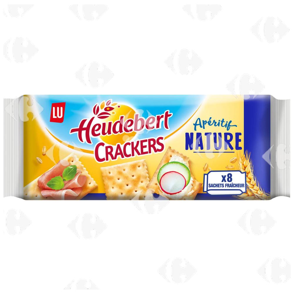 [673128] Biscuits Apéritifs Crackers Nature Heudebert 8x250g