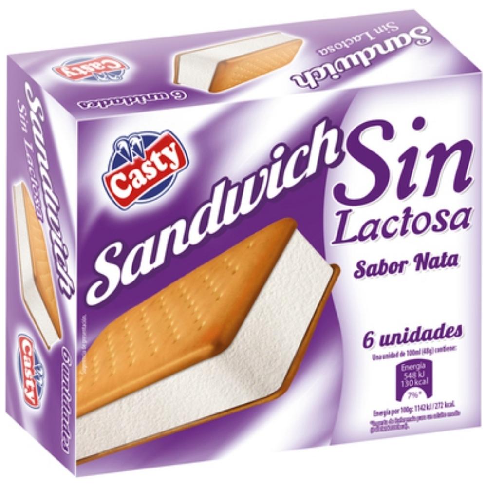 [714592] Pack Glace Sandwich Crème Sans Lactose Casty 6 unités 100ml
