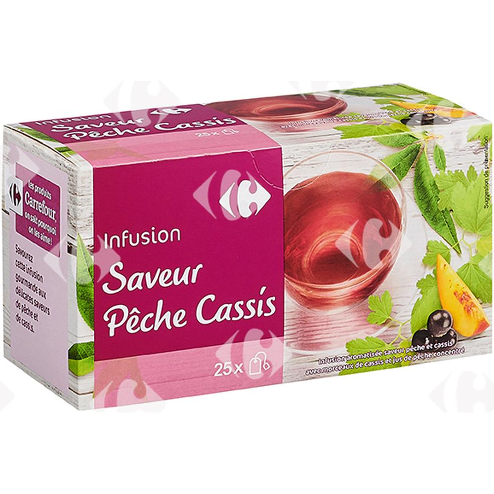 [171164] Infusions Pêche Cassis Carrefour 25 sachets