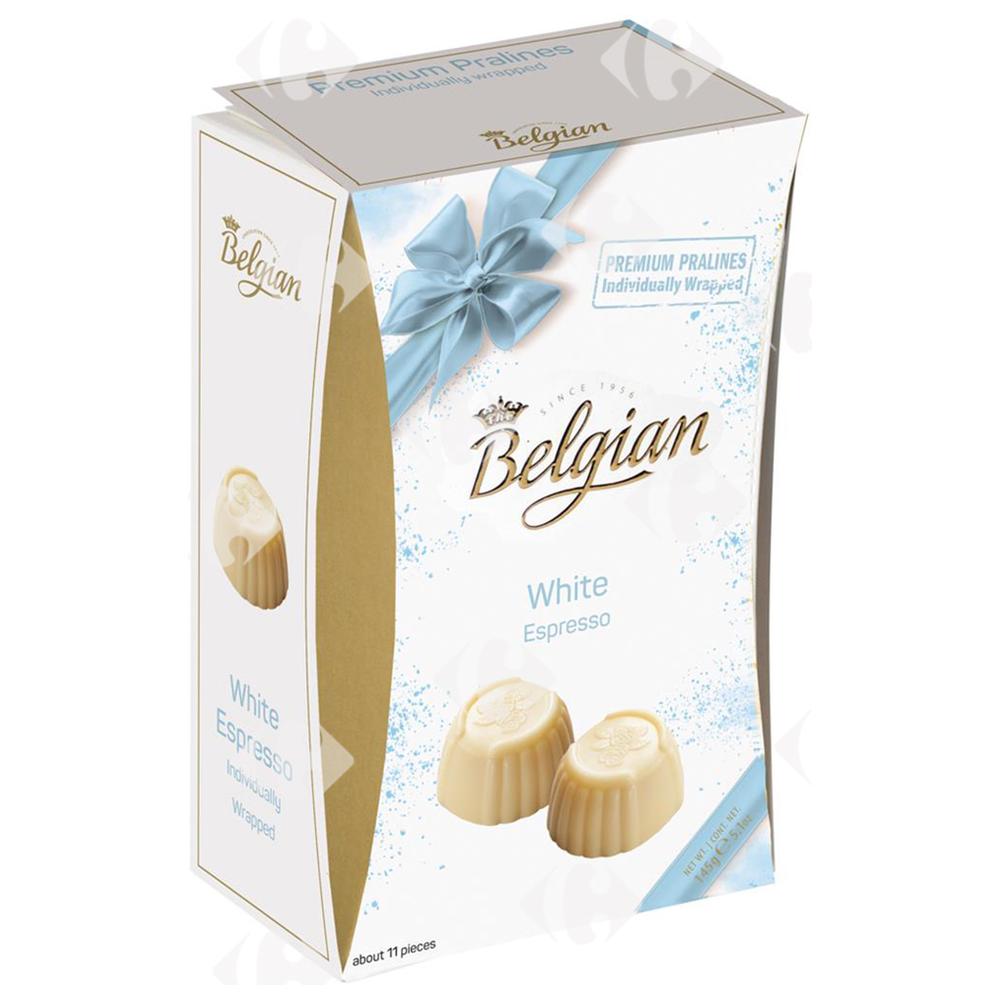 [656710] Boite Premium Praliné White Espresso The Belgian 145g