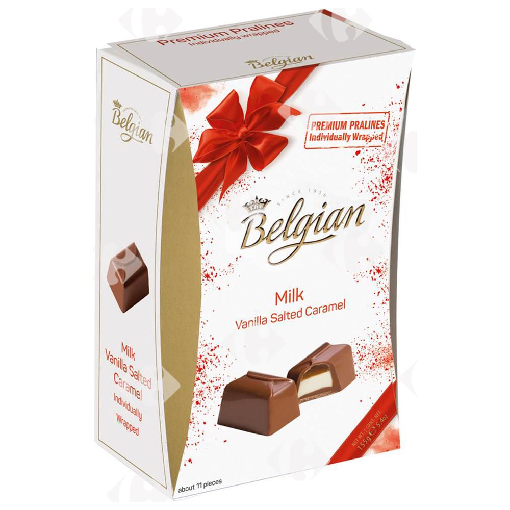 [656712] Boite Pralines Lait Vanille Caramel The Belgian 155g