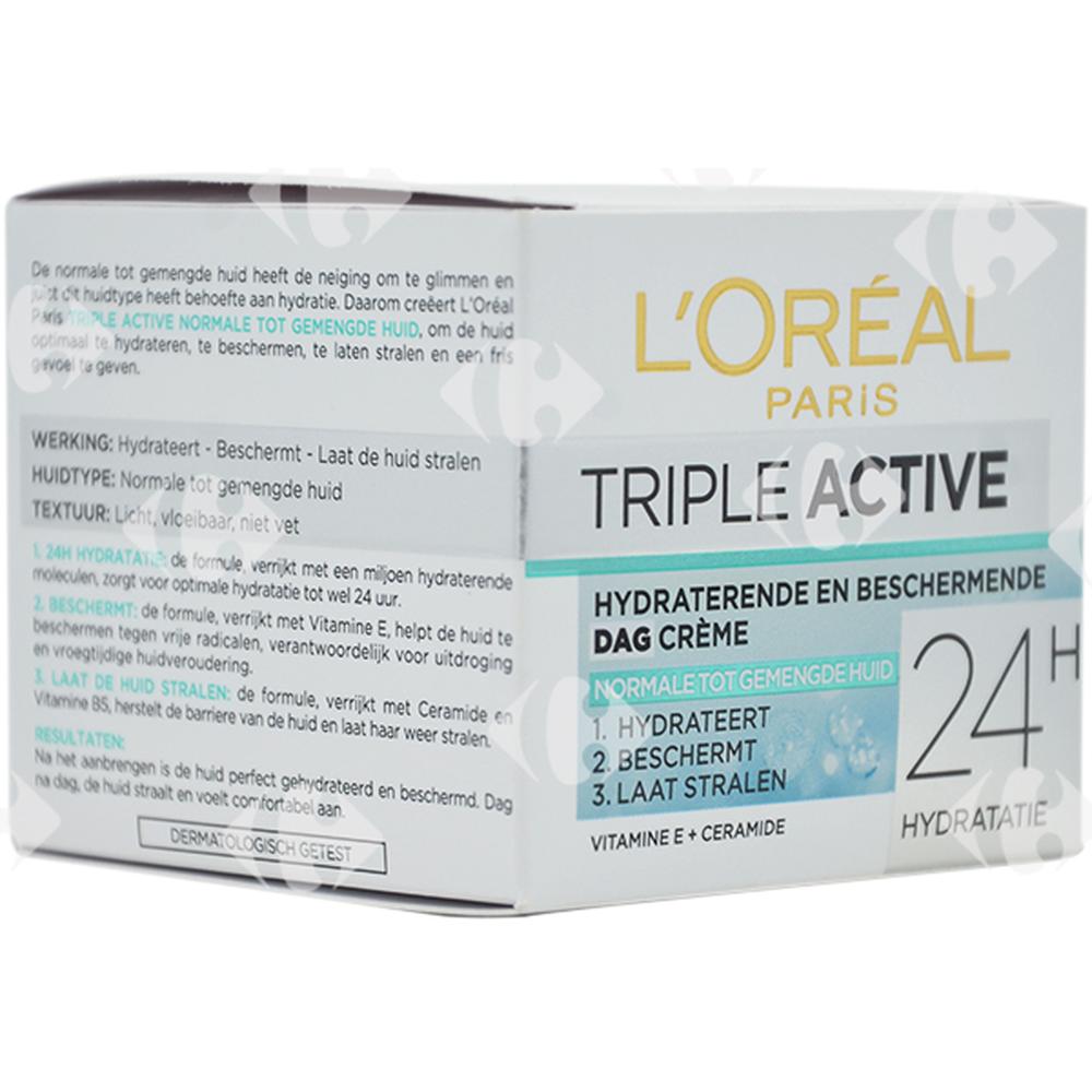 [209287] Crème Jour Peaux Normales à Mixtes Triple Active L'Oréal Paris 50ml