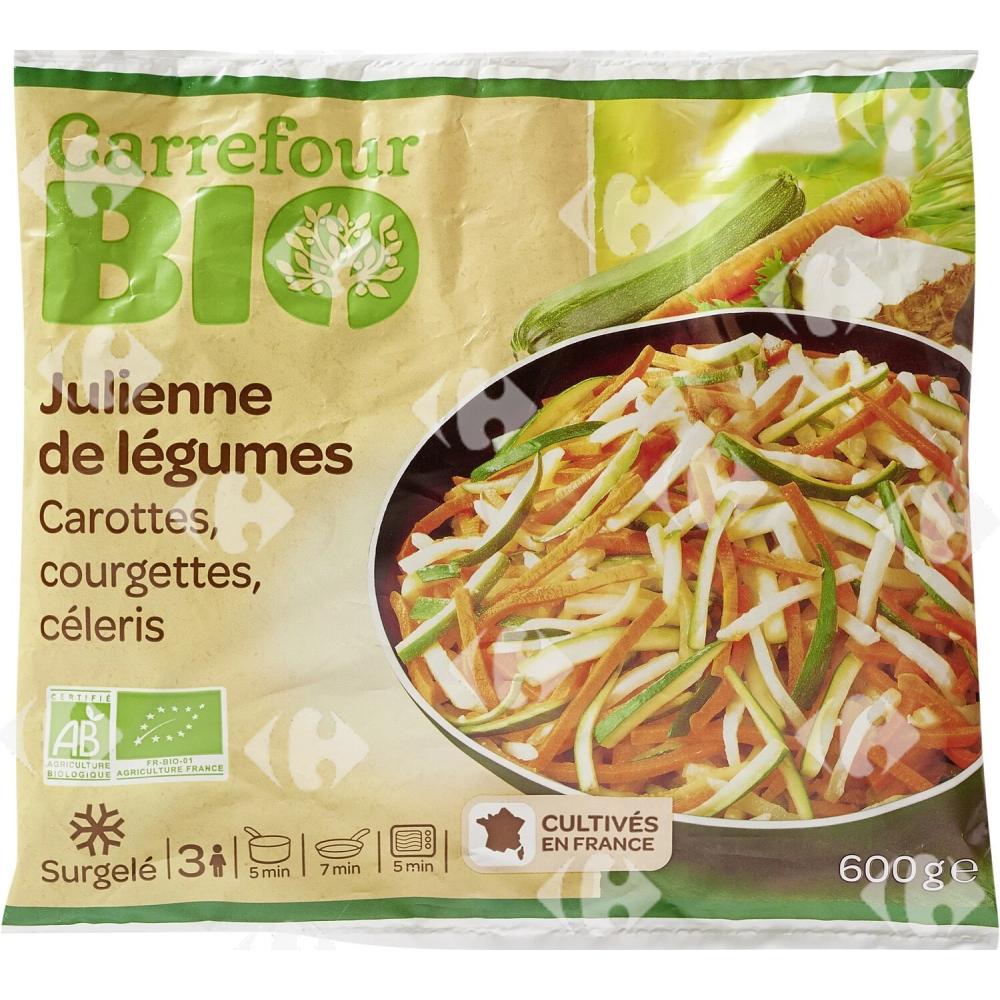 Julienne de Légumes Carottes Courgettes Céleris Carrefour Bio 600g