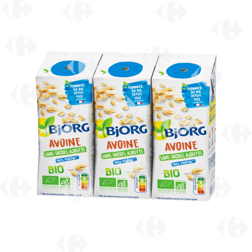 [689068] Boisson Végétale d'Avoine Sans Sucres Bio Bjorg 3x25cl