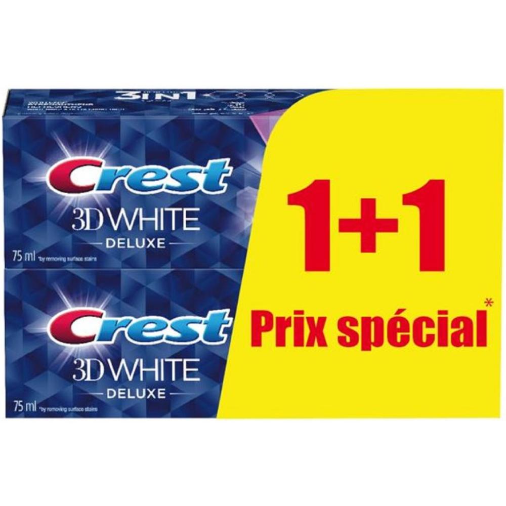 [628271] Lot de 2 Dentifrices 3D White De Luxe Vitalizing Fresh Crest 75ml