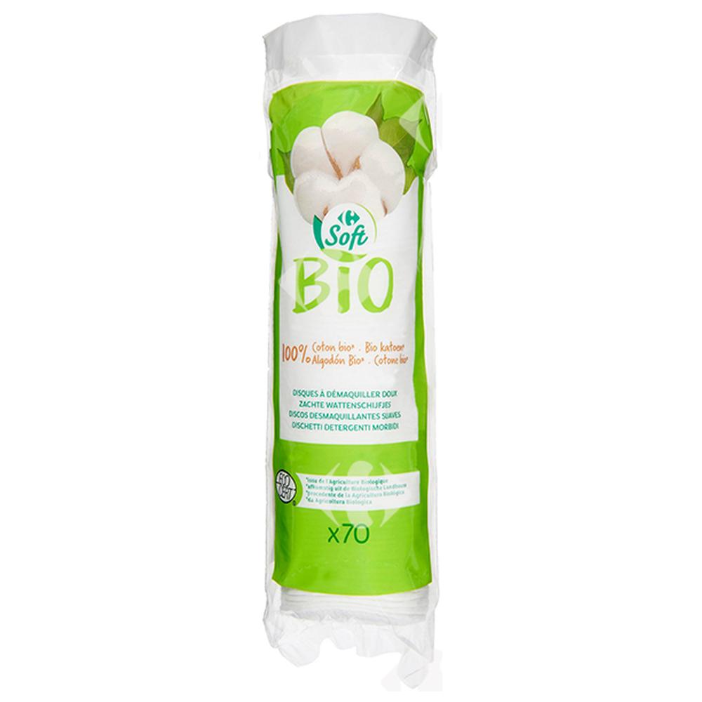 [209592] Disques Démaquillants Bio Carrefour 70 unités