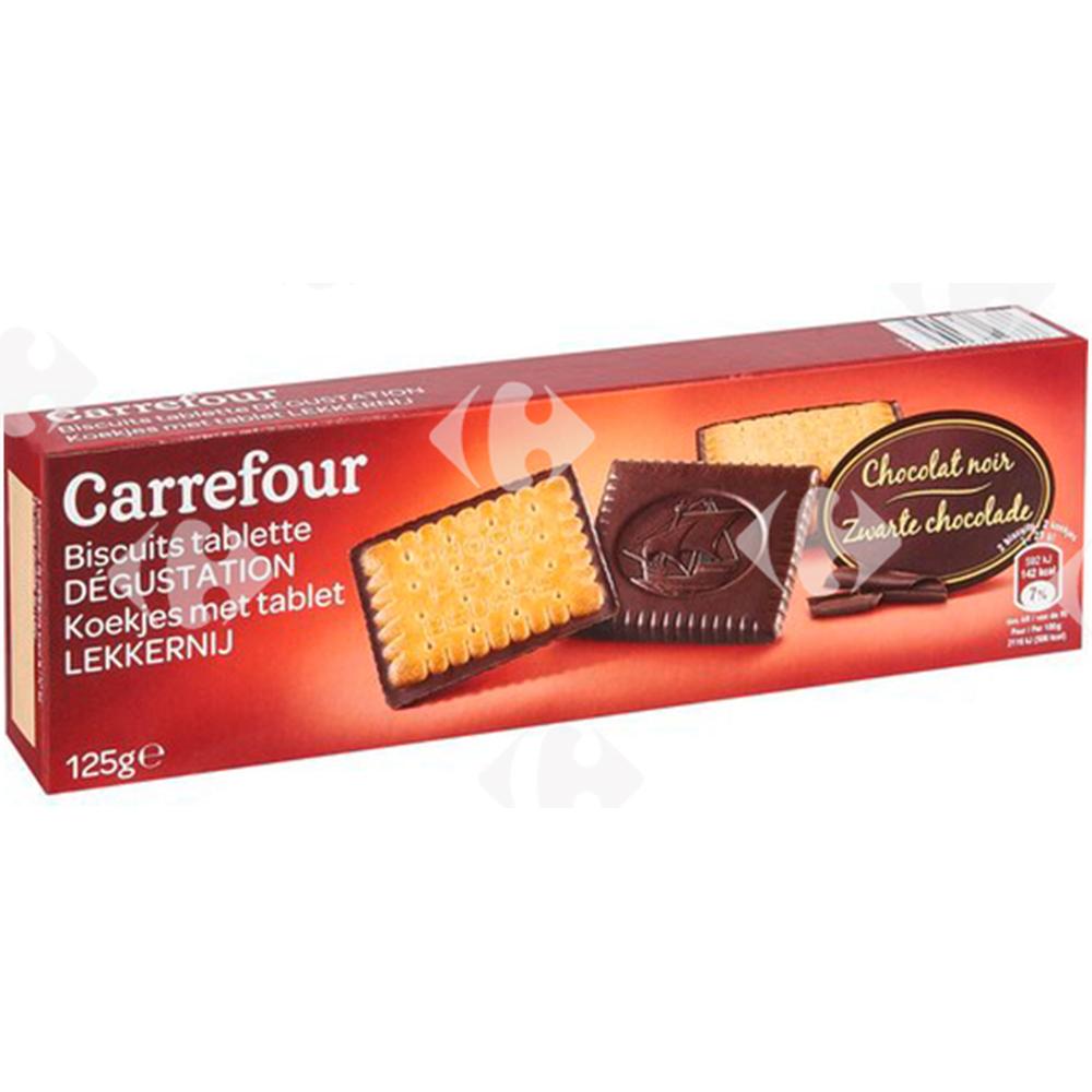 [626899] Biscuit Tablette Chocolat Noir Carrefour 125g