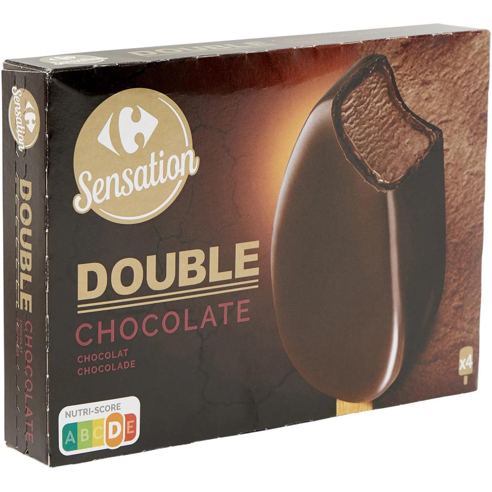 [699180] Bâtonnet Double Chocolat Carrefour Sensation 342g 4 unités