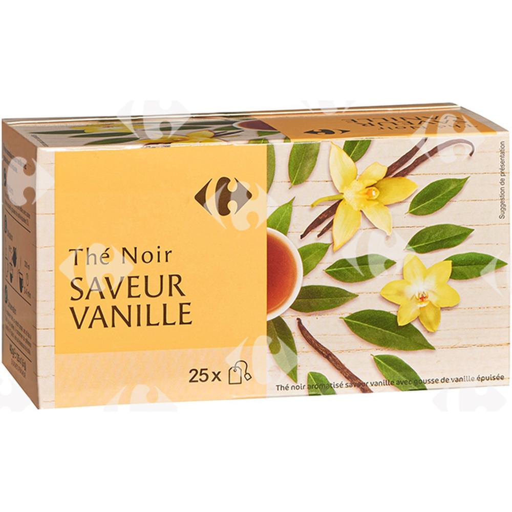 [171156] Thé Noir Aromatisé à la Vanille Carrefour 25 sachets