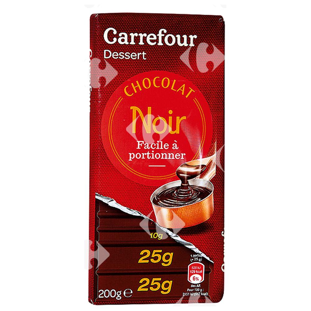 Tablette Chocolat Dessert Noir Carrefour 200g
