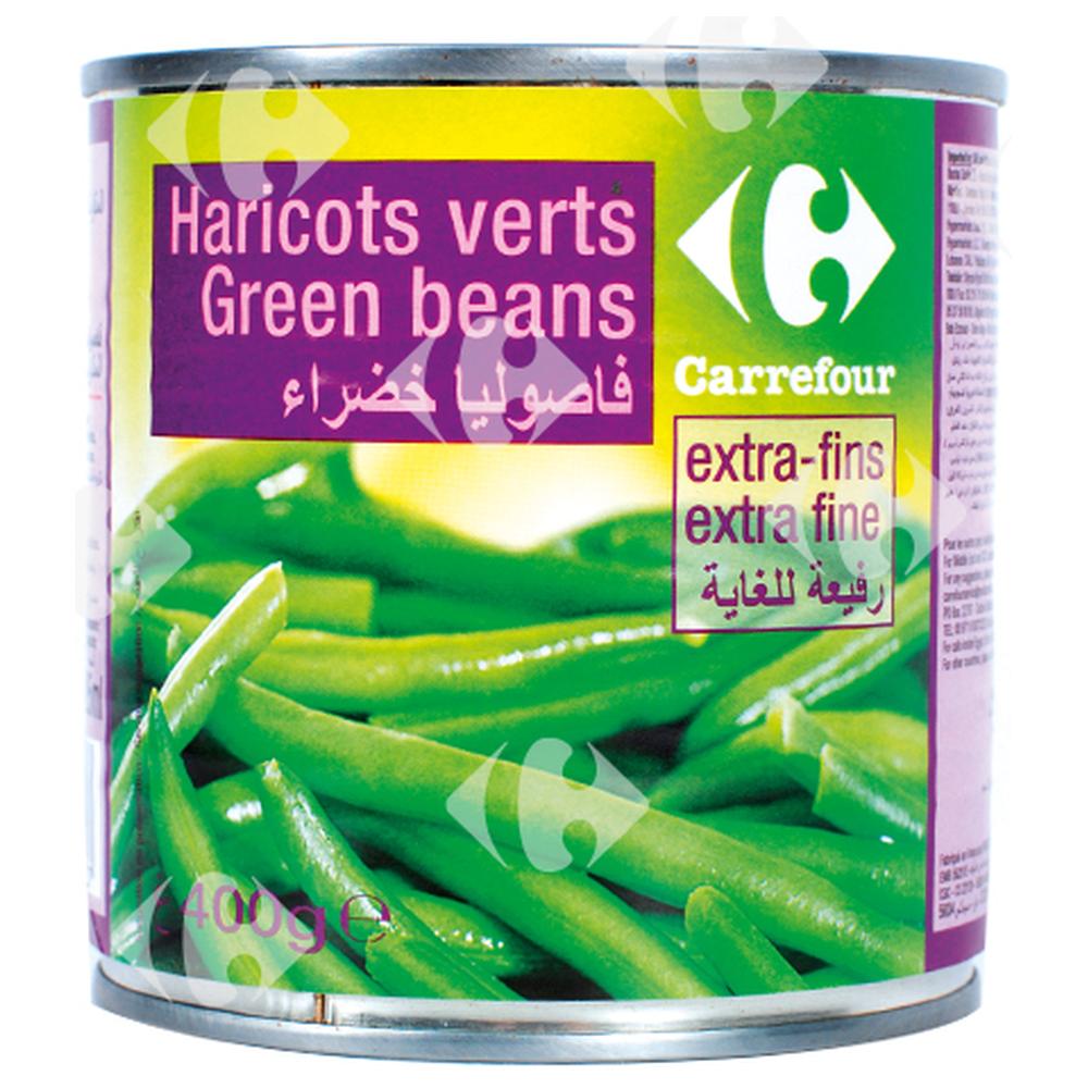 [228769] Conserve Haricots Verts Extra Fins Carrefour 400g