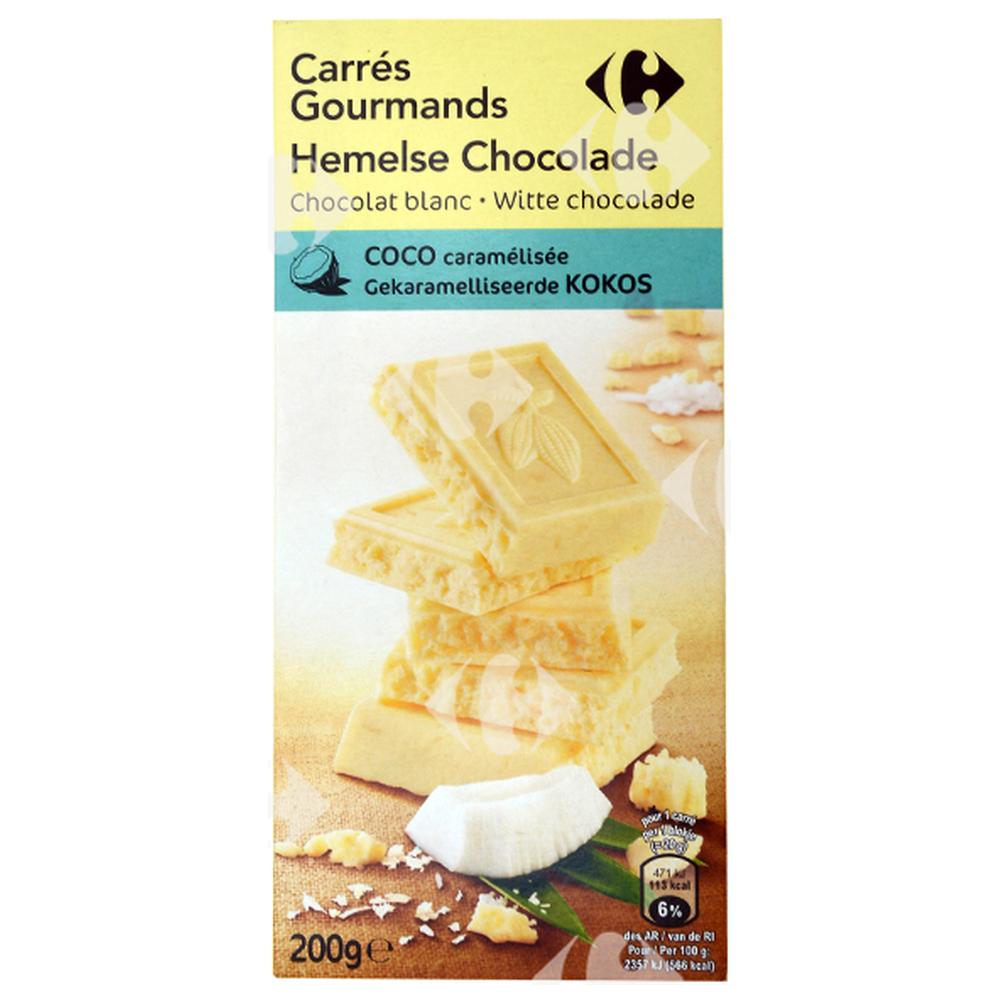 [531084] Tablette de Chocolat Blanc Caramélisée Carrefour 200g