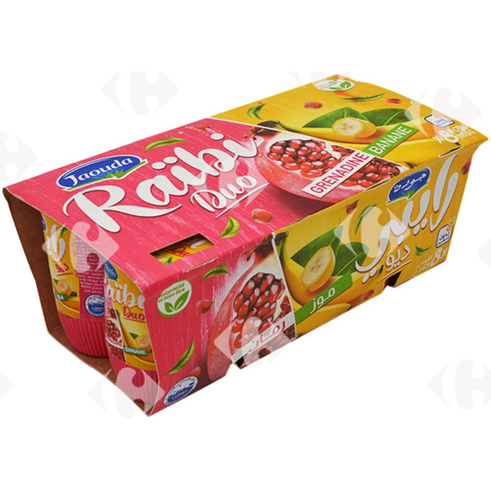 [664010] Pack Yaourt à Boire Duo Grenadine Banane Raibi Jaouda 8x165g