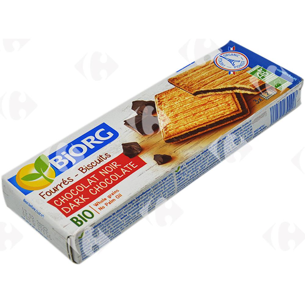 [560151] Biscuits fourrés Chocolat Noir Bio Bjorg 150g