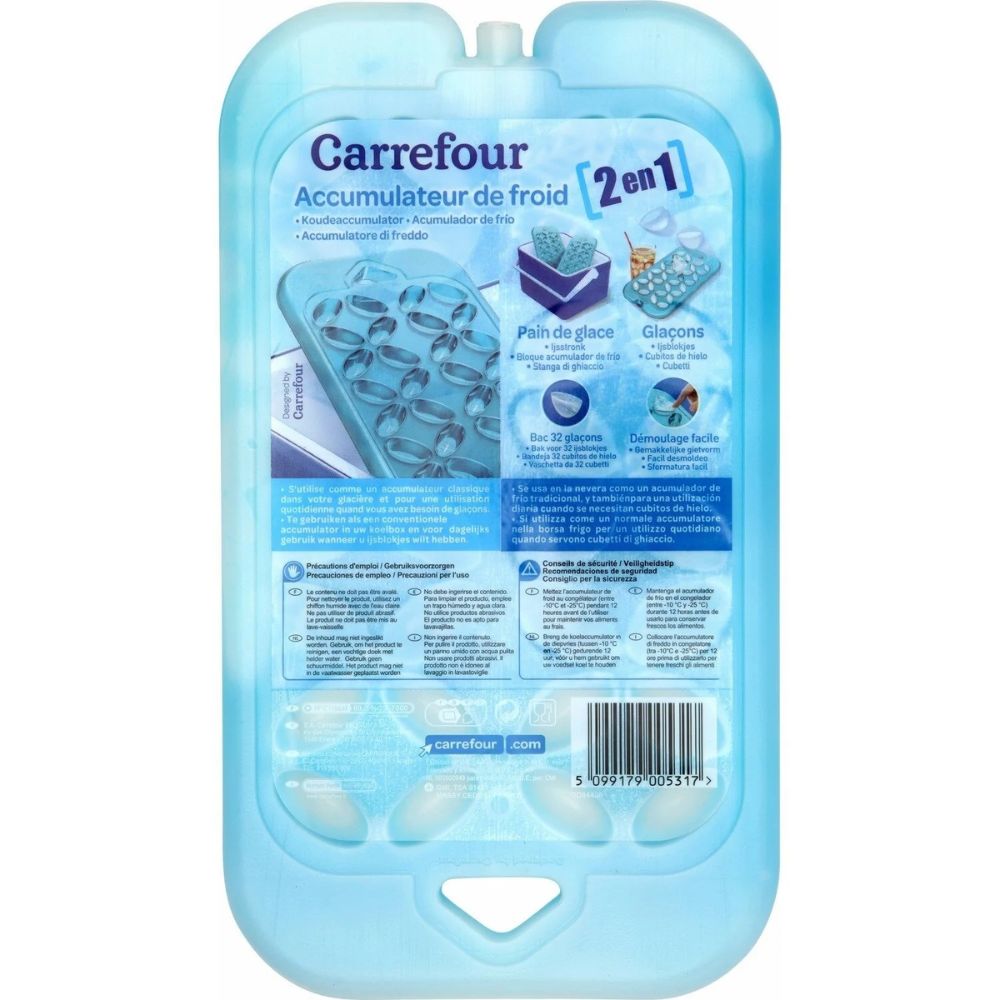 [518779] Accumulateur de Froid Pain de Glace/glaçons Carrefour