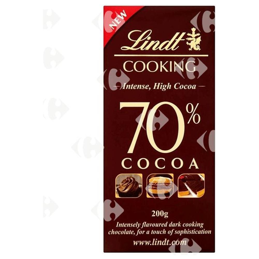 Tablette Chocolat Cooking 70% Cacao Lindt 200g