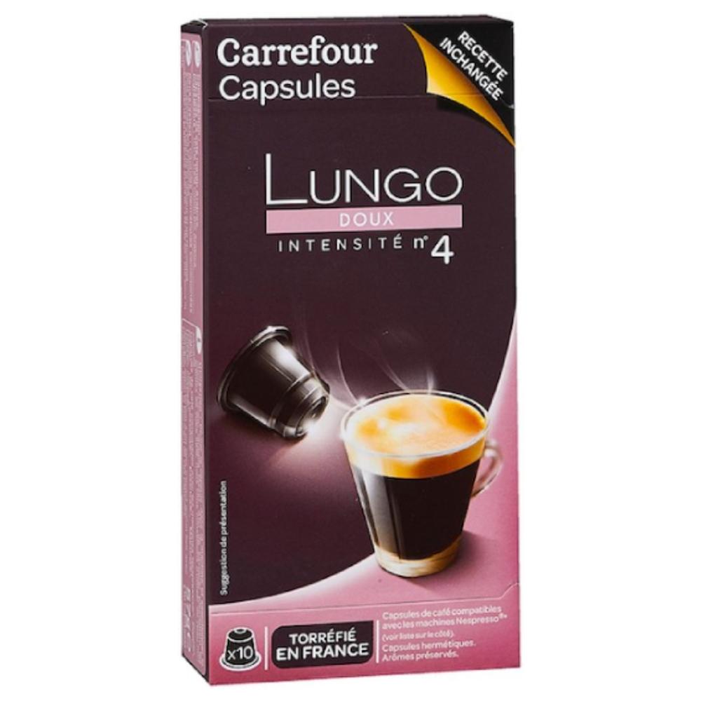 Café en Capsules Lungo Doux Carrefour N4 10 unités