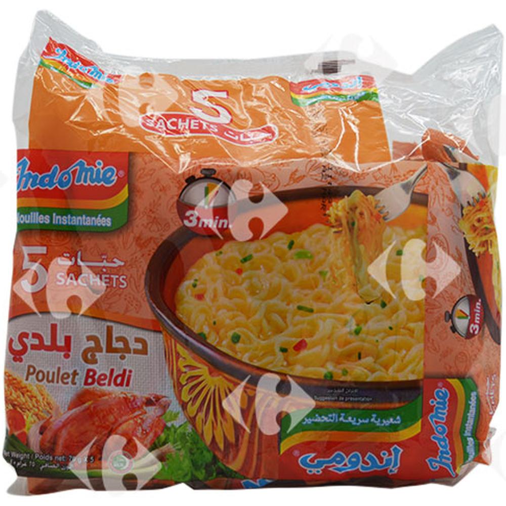 [662748] Nouilles Instantanées Poulet Beldi Indomie 5x70g