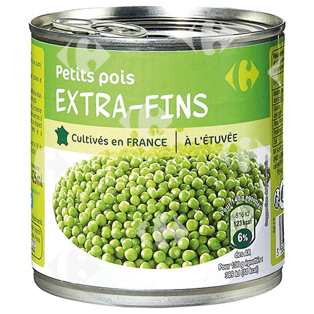 [413674] Conserve de Petits Pois Extra Fins Carrefour 400g