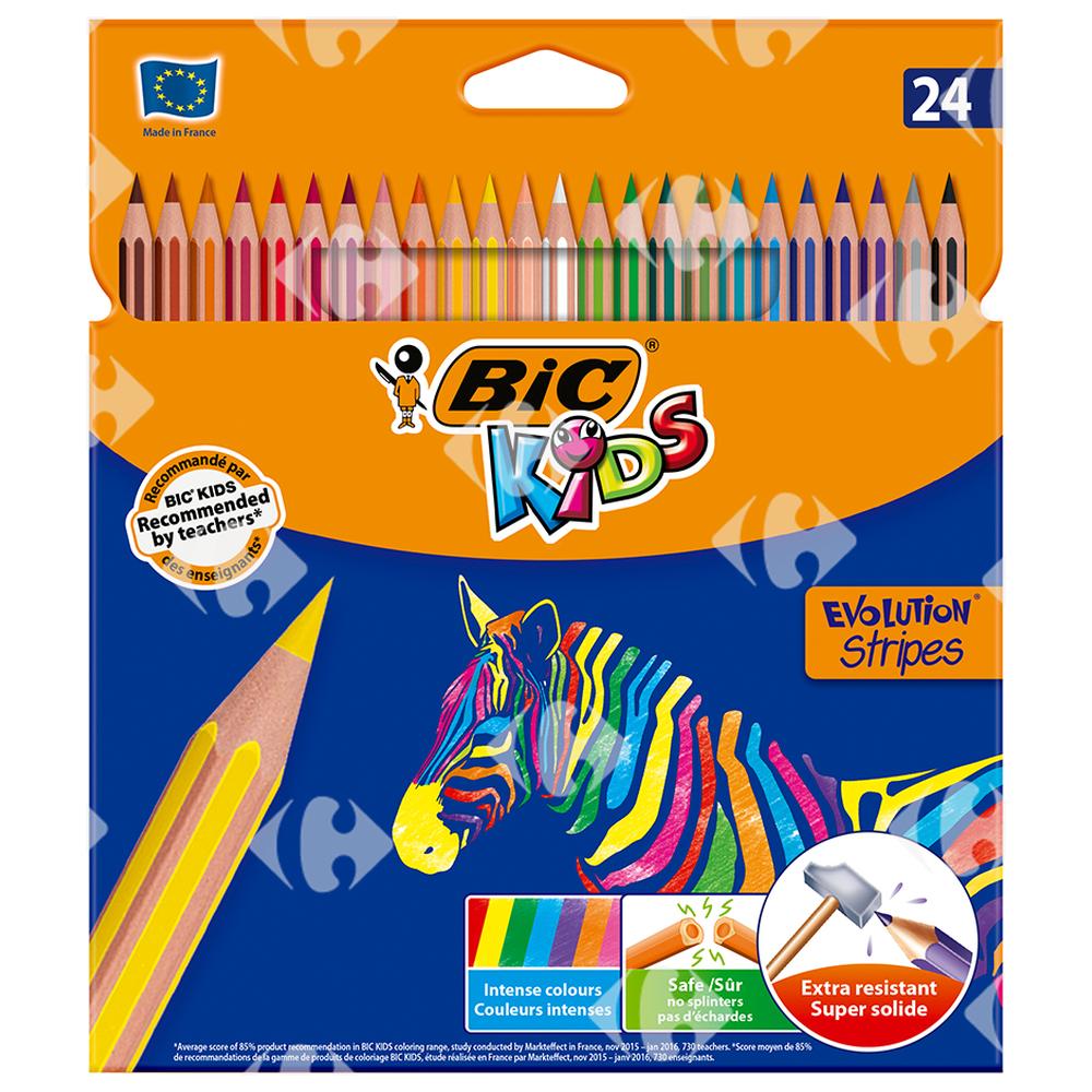 [635475] Crayons de Couleur Stripes BIC Couleurs Assorties BIC 24 unités