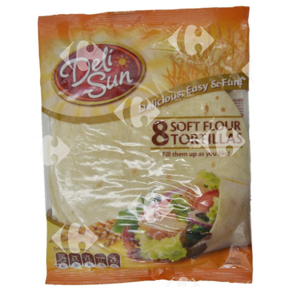 [518610] Wraps de Farine de Blé Deli Sun 320g 8 feuilles