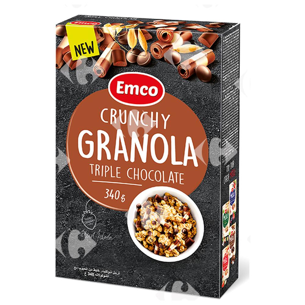 Crunchy Granola Triple Chocolat Emco 340g