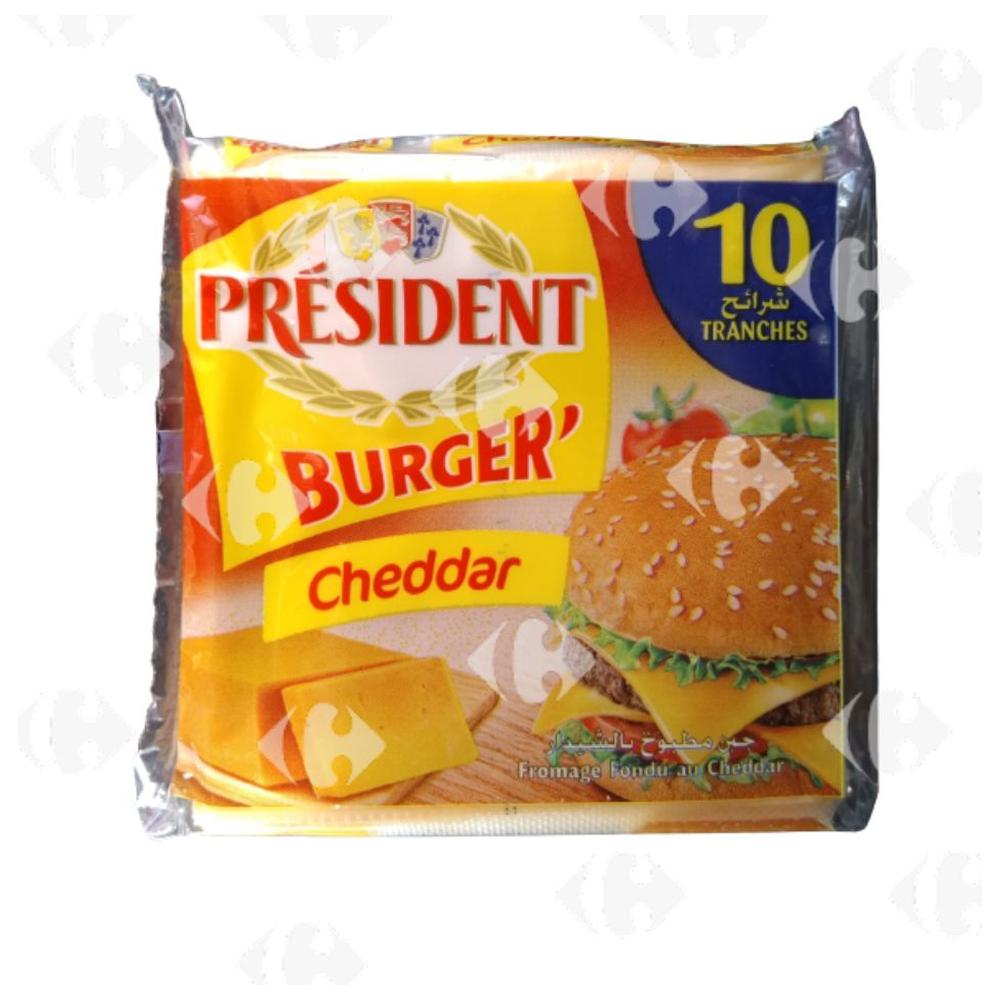 [707823] Fromage Tranches à Burger Cheddar Président 150g 10 pièces
