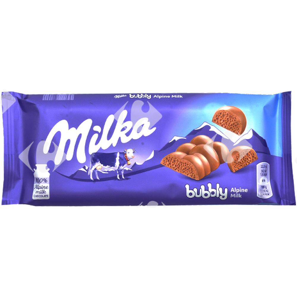 Tablette de Chocolat au Lait Bubbly Milka 90g