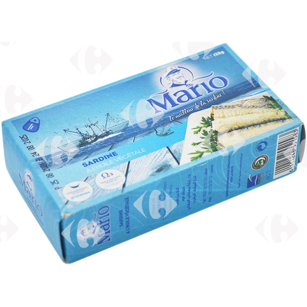 [654860] Conserve de Sardines à l'Huile Végétale Mario 125g