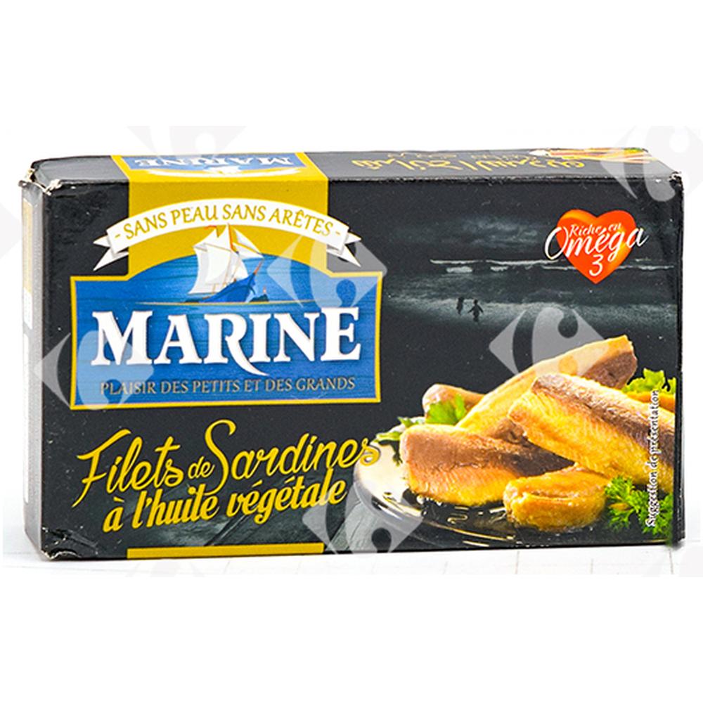 [610876] Conserve de Sardines sans Peau ni Arêtes à l'Huile Végétale Marine 90g