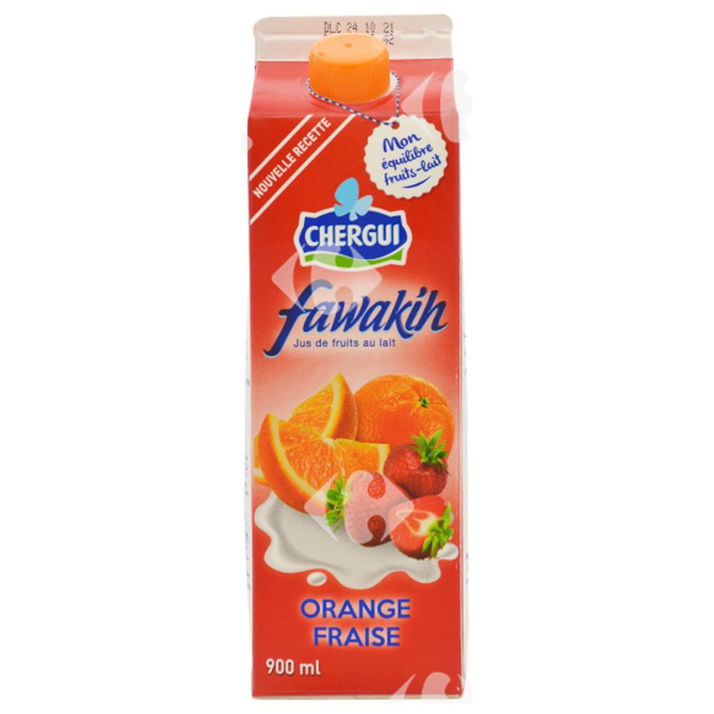[72907] Jus au Lait Orange et Fraise Fawakih Chergui 900ml