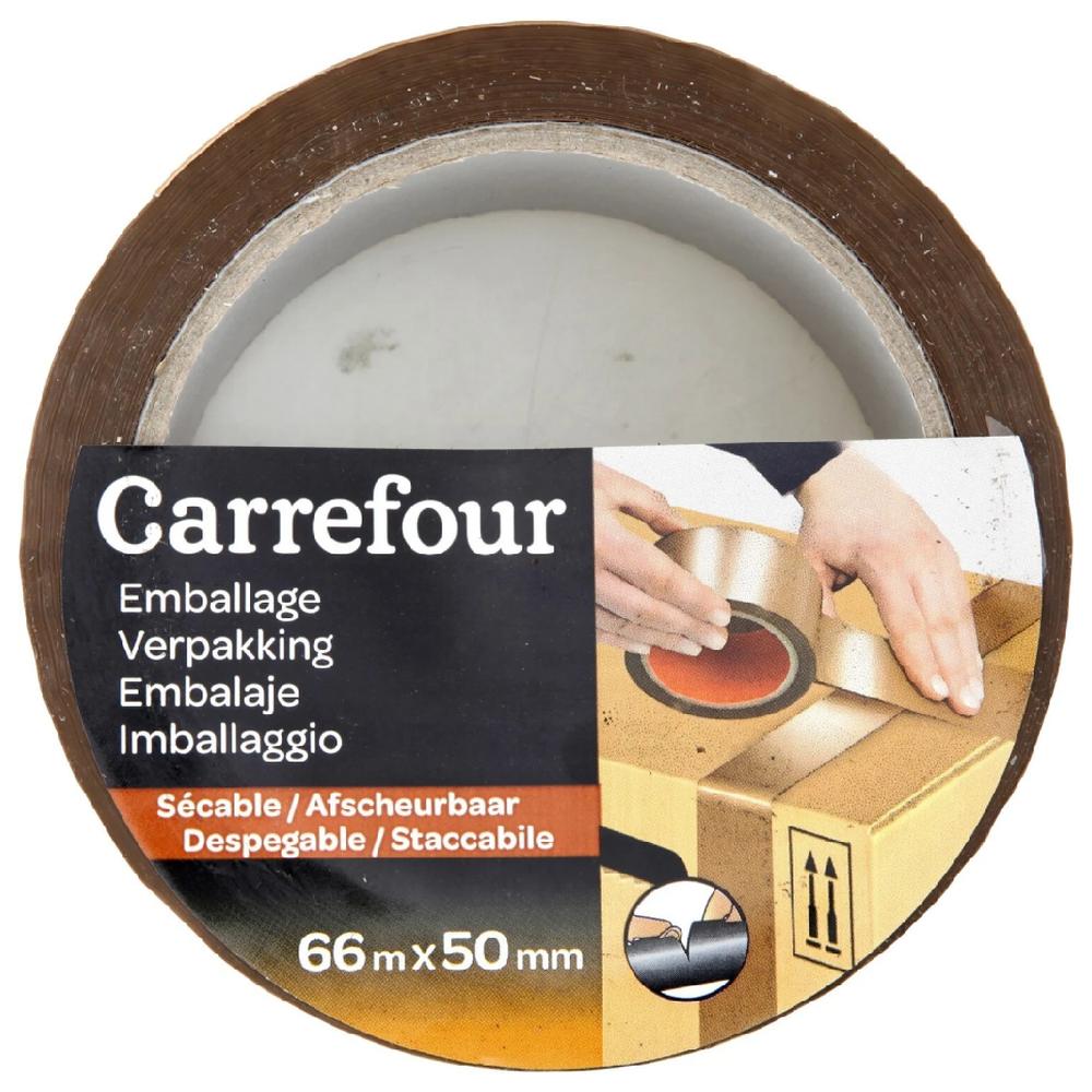 [469596] Ruban Adhésif pour Boîtes Havane Carrefour 66mx50mm.