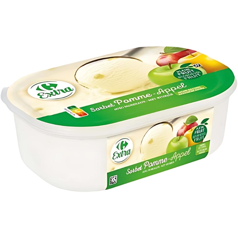 [714719] Sorbet Glace Pomme en Bac Carrefour Extra 500g